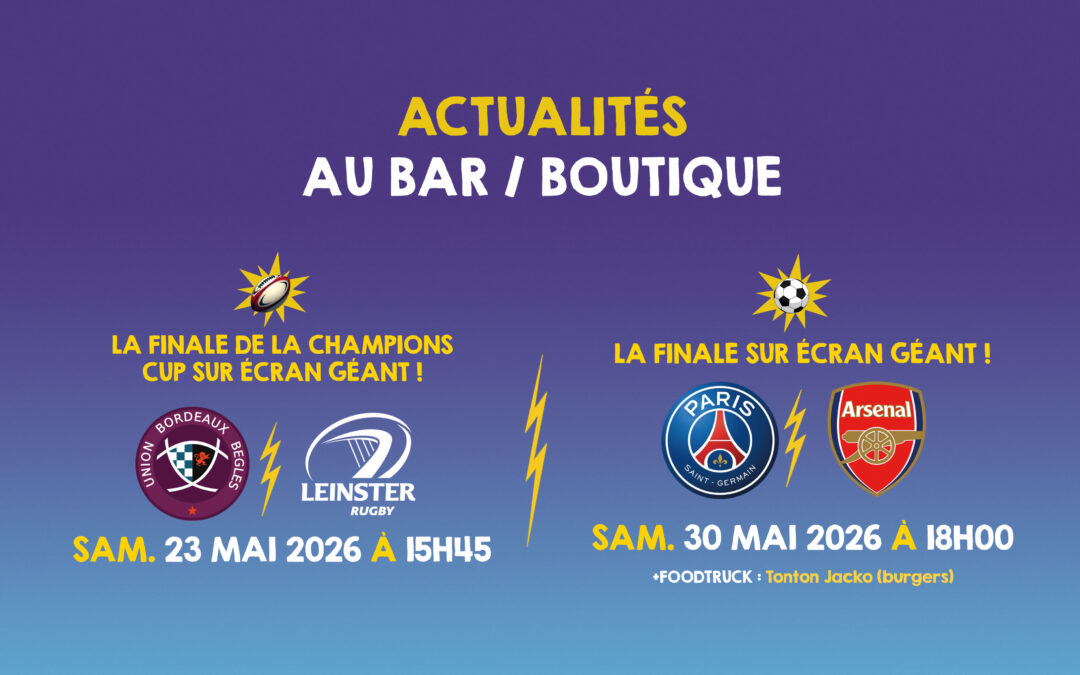 Rugby et Foot au bar/boutique
